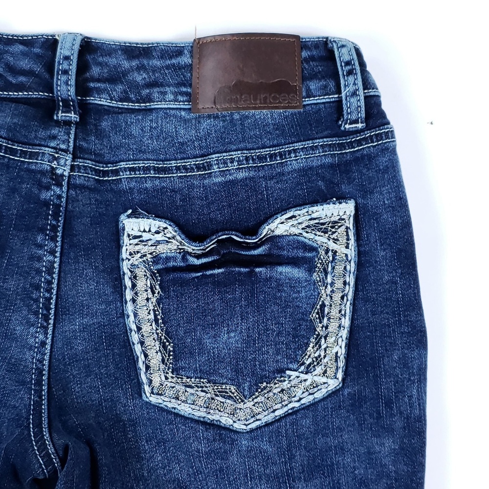 Maurices 3/4 Acid Wash Distressed Skinny Jeans
